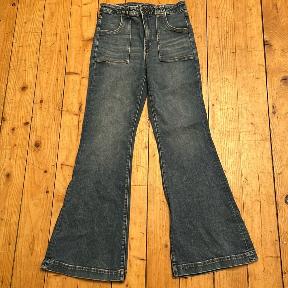 American eagle super high rise flare jean 10/regular